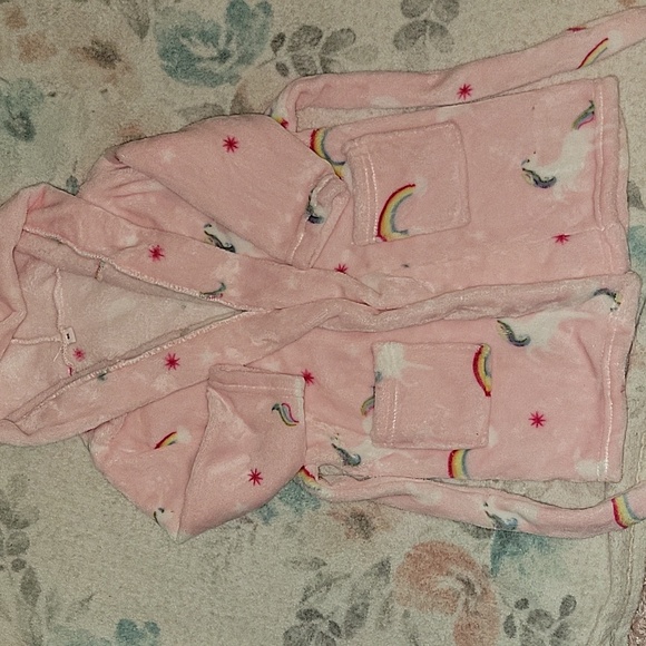 🦄Toddler Fleece Bathrobe🌈 12-18 M - Picture 2 of 5